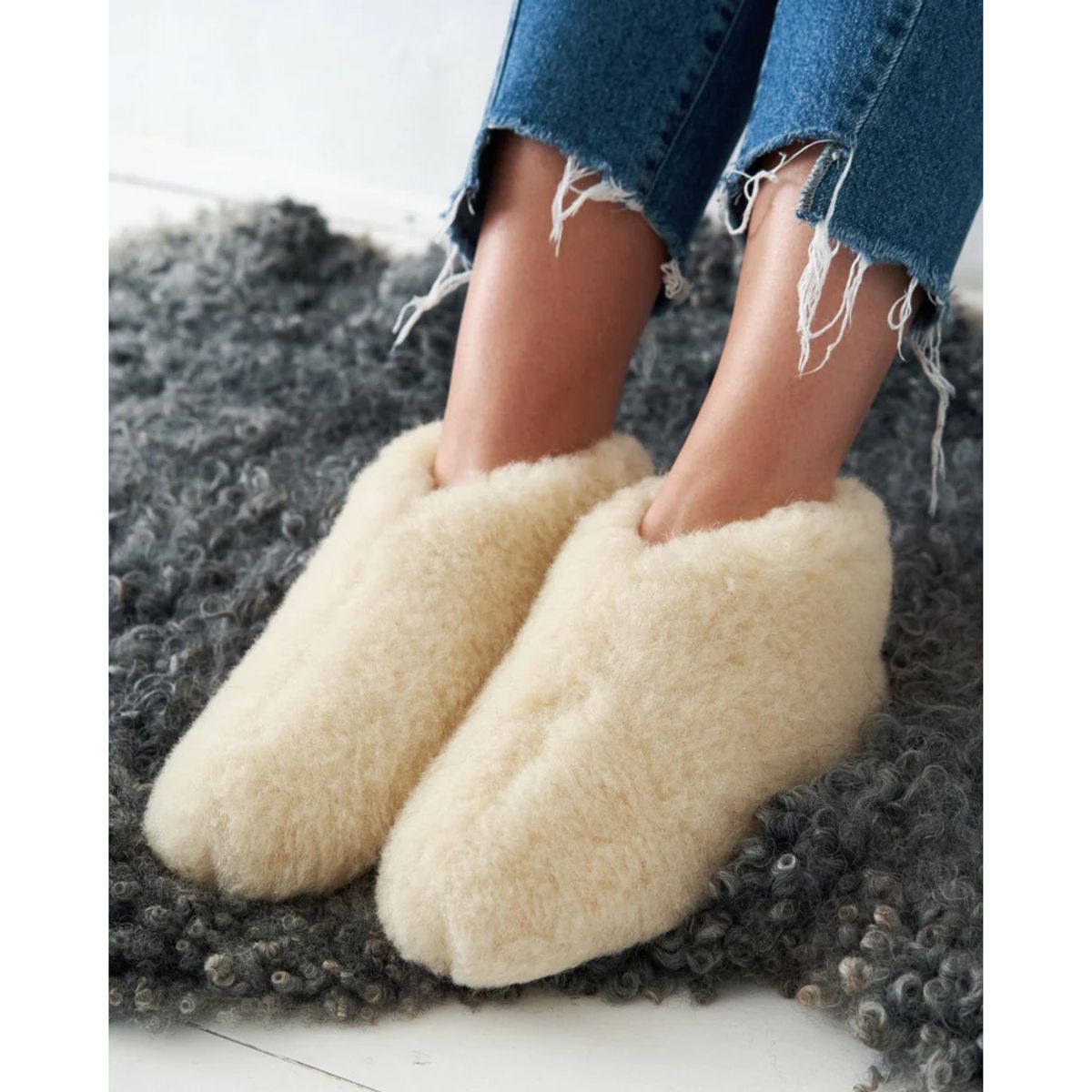 Ulltøfler (Lav Modell) - Naturhvit