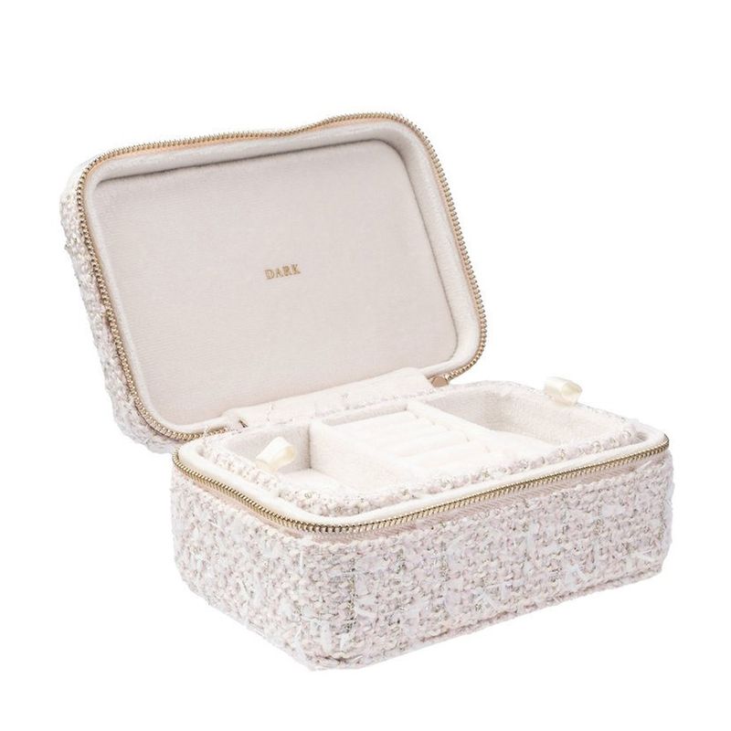 Tweed Jewellery Box - Pale Rose