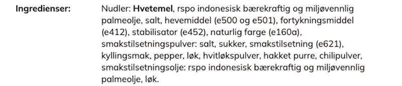 Nudler med Kylling og Løk - 5pk