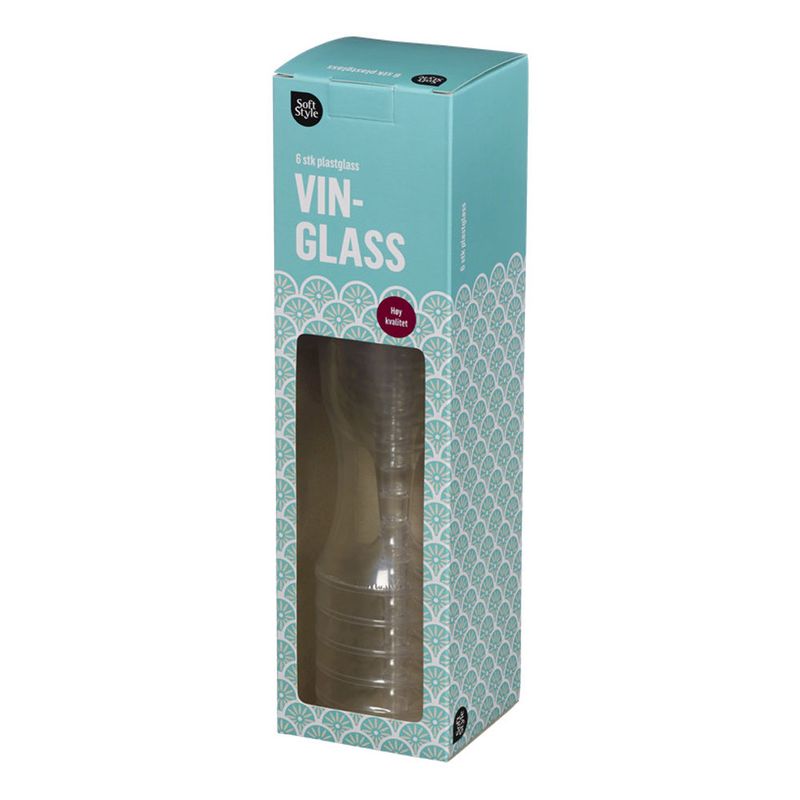 Vinglass - Plast 6 stk