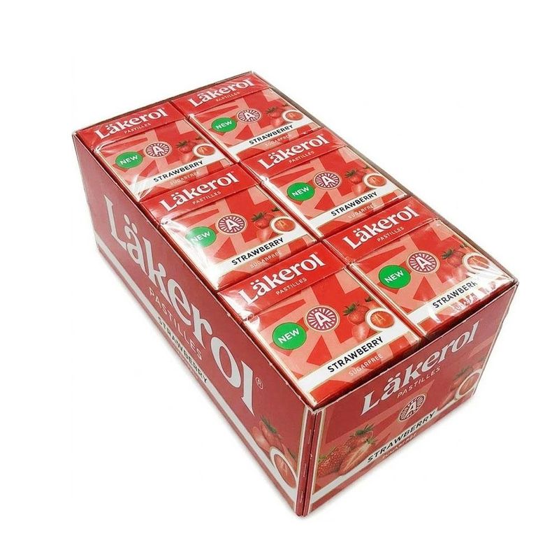 Läkerol Strawberry (Kartong 24 stk x 25g)