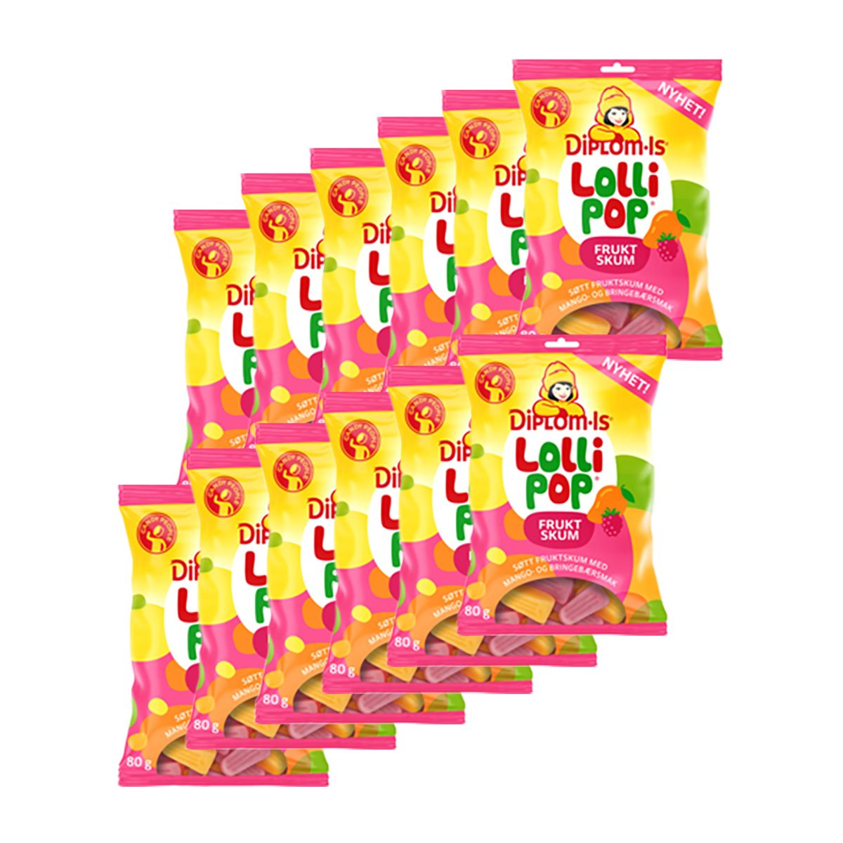 Lollipop Fruktskum (Kartong 12 x  80g)