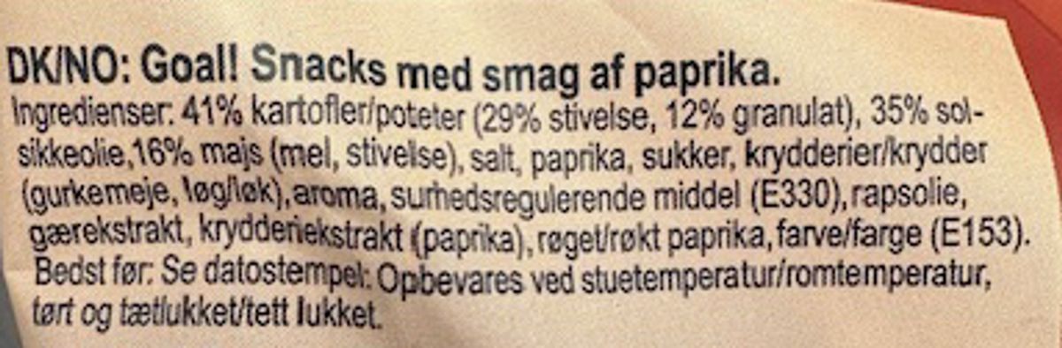 GOAL! Snacks Paprika